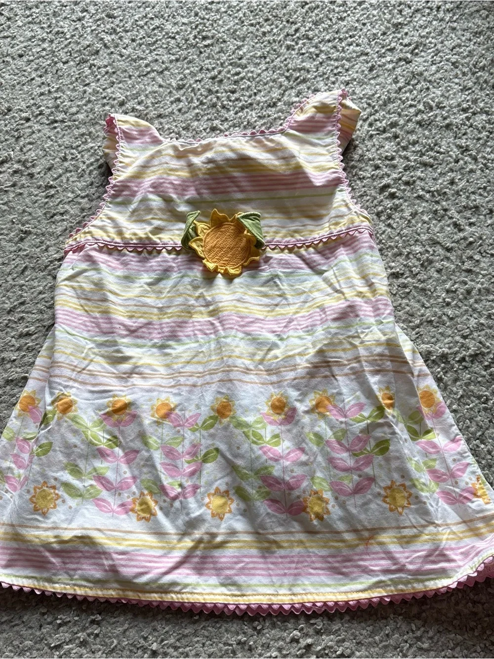 Vintage Gymboree Sunflower Fields Rick Rack top Size 10 Tank Striped